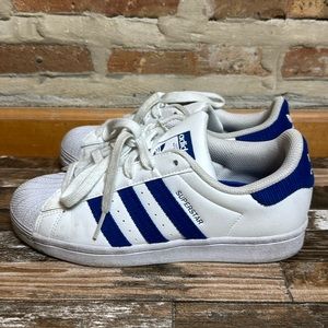 Blue Corduroy Adidas Superstars